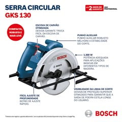 SERRA CIRCULAR 7.1/4” 1300W 220V GKS130
