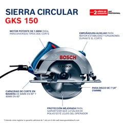 SERRA CIRCULAR 7.1/4” 1500W 127V GKS150
