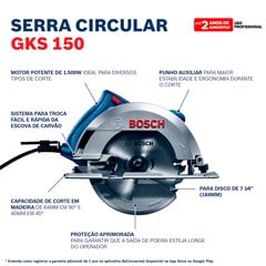 SERRA CIRCULAR 7.1/4” 1500W 127V GKS150