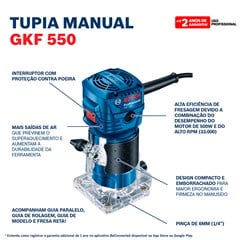 TUPIA MANUAL 1/4” 6MM 550W 220V GKF550