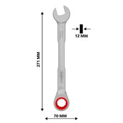 CHAVE COMBINADA 17MM COM CATRACA CR-V