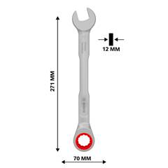 CHAVE COMBINADA 17MM COM CATRACA CR-V