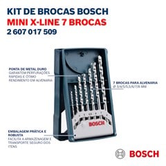 JOGO BROCA E BITS 07PCS X-LINE