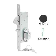 FECHADURA PERFIL PRETA PARA PORTA CORRER EXTERNA 940